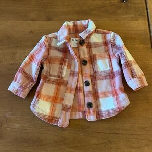 Old Navy Kids Checkered Blazer - Pink and Orange